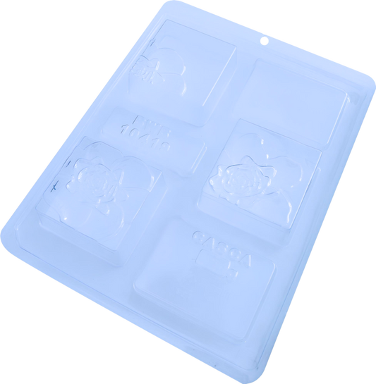 Placa Acetato y Silicona 3D - Pan de Miel Cuadrado Floral