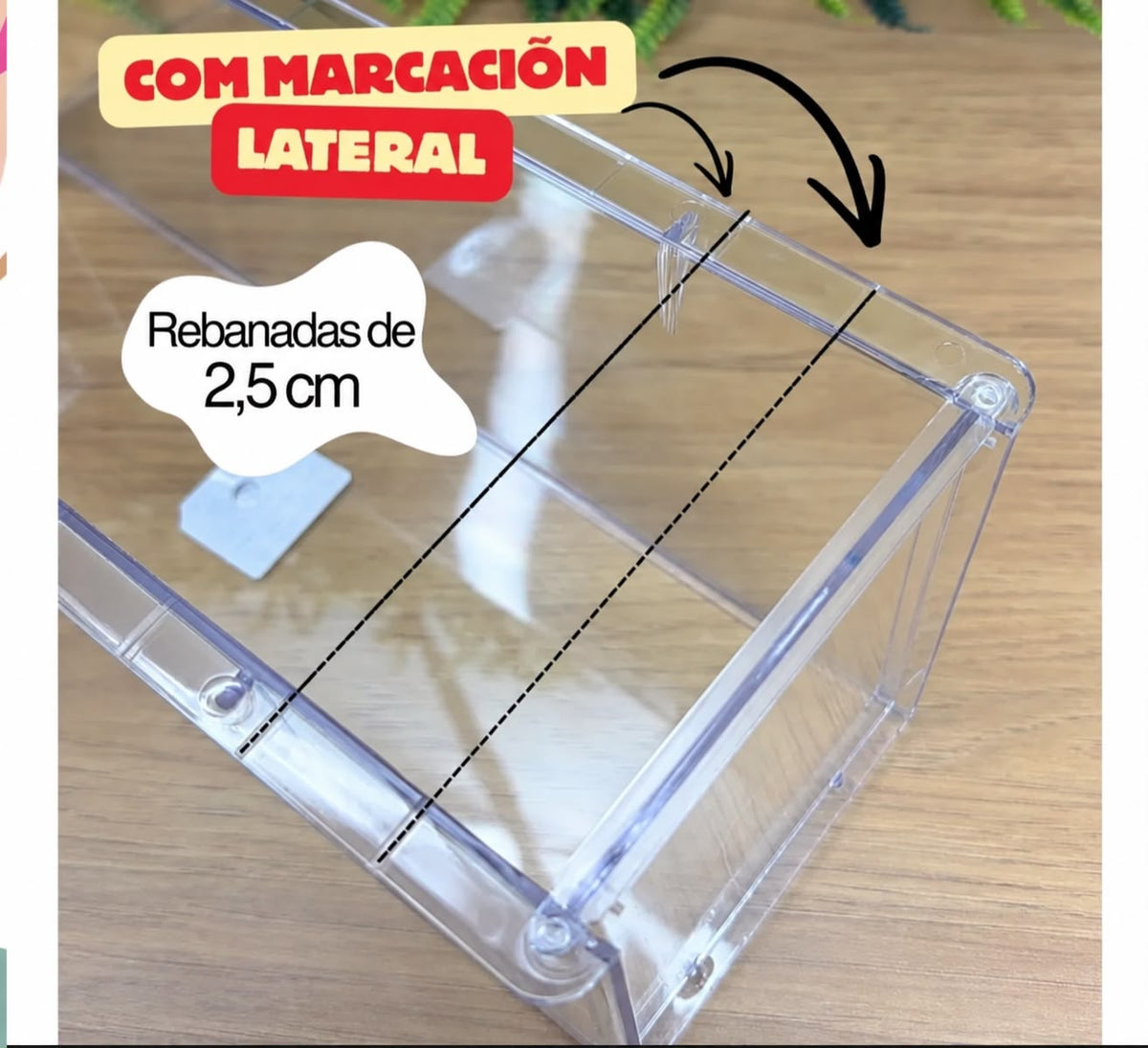Soporte de Acrílico para Cake Slices con tapa y espátula