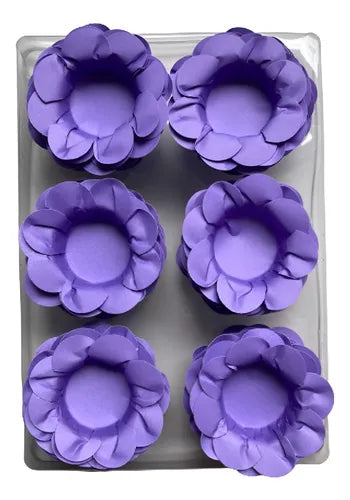 Flores Pirotines para Dulces 50un. Lila