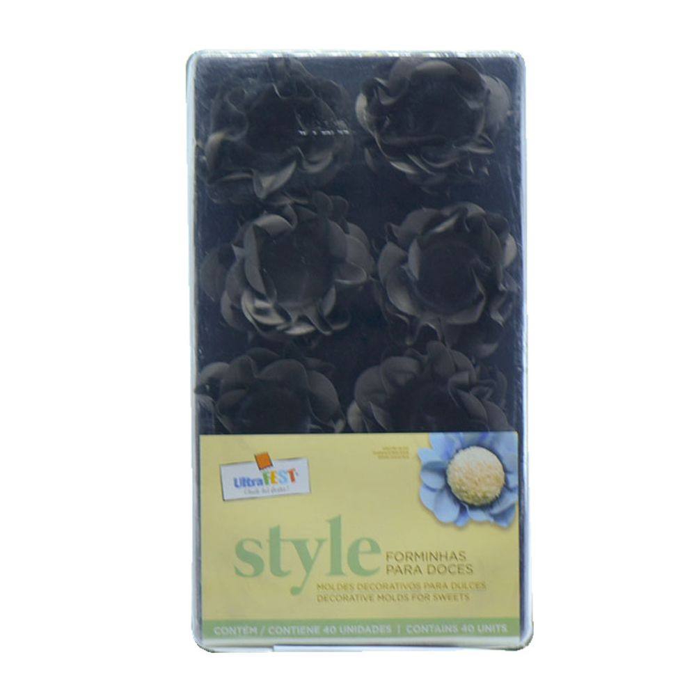 Flores Pirotines para Dulces 40 un. Negro