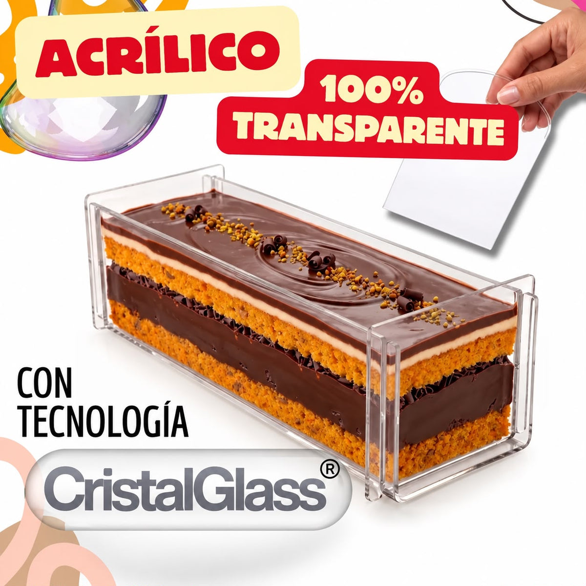 Soporte de Acrílico para Cake Slices con tapa y espátula