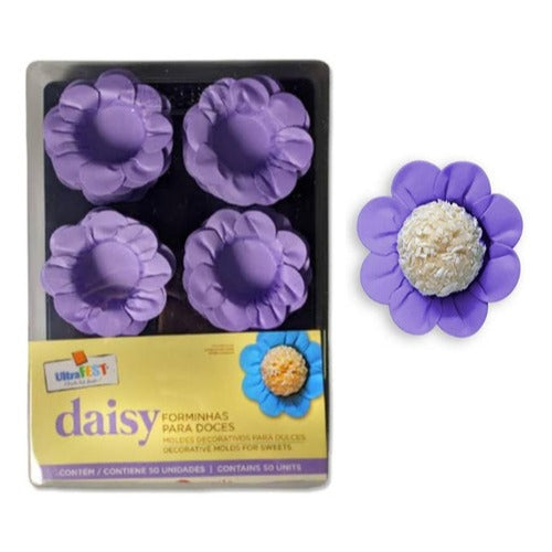 Flores Pirotines para Dulces 50un. Lila