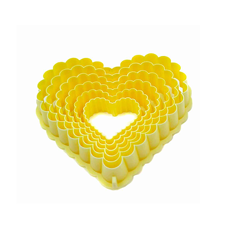Cortantes Corazones Bordes Ondulados 6un.
