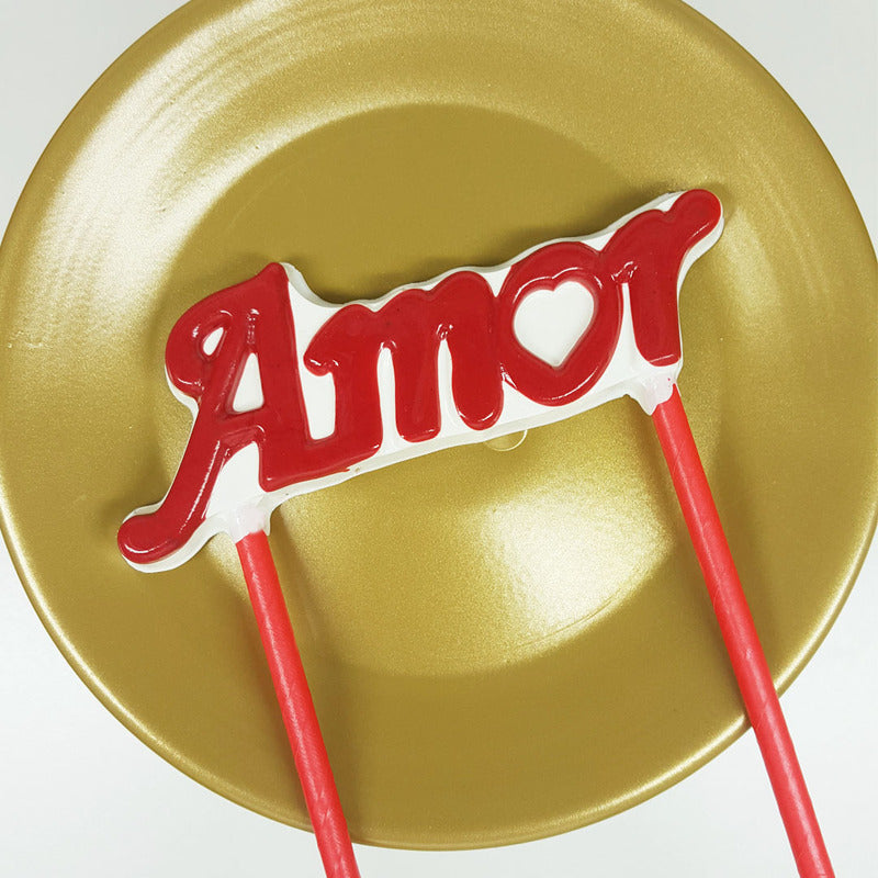 Placa Acetato Simple - Topper Amor