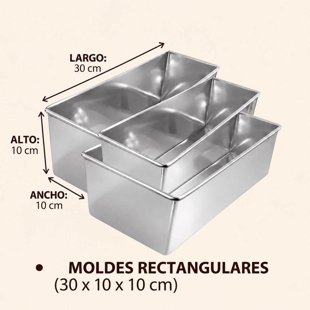 Molde Rectangular de Aluminio 30x10x10cm