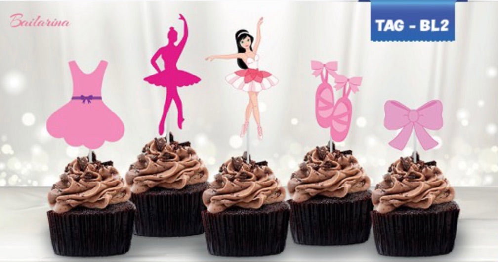 Toppers para cupcakes Bailarina
