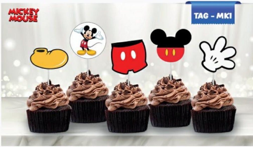 Toppers para cupcake Mickey