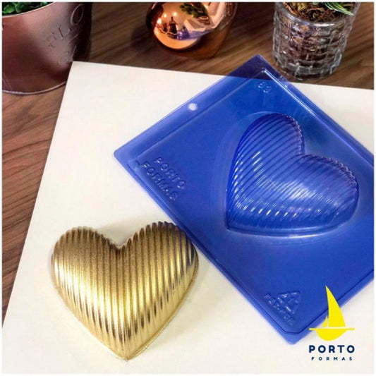 Placa Acetato 3D - Corazón a Rayas