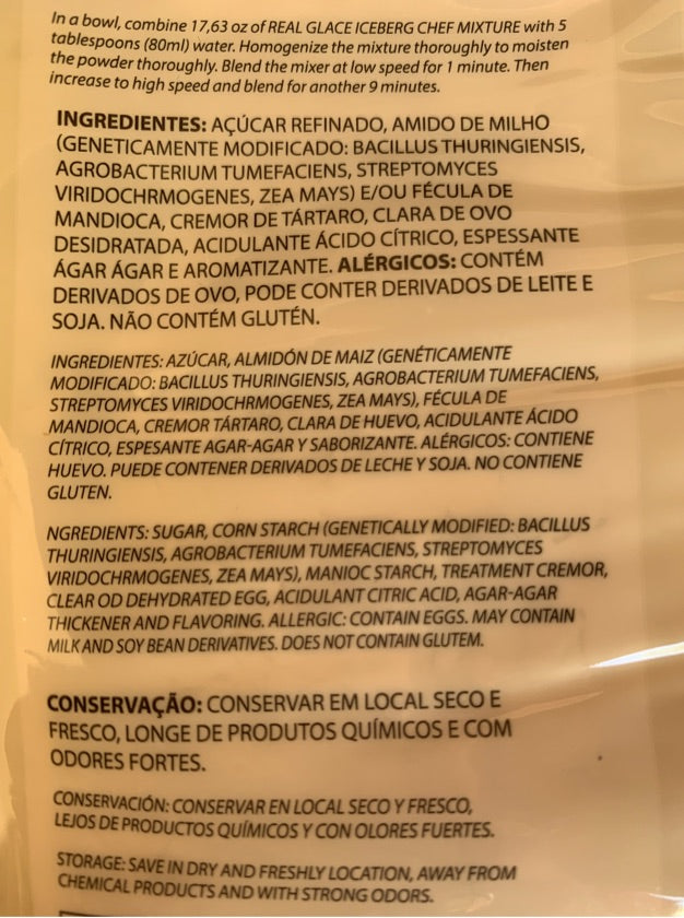 Polvo para Glasé Real Iceberg Chef 500g