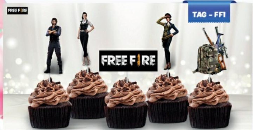 Toppers para cupcake Free Fire