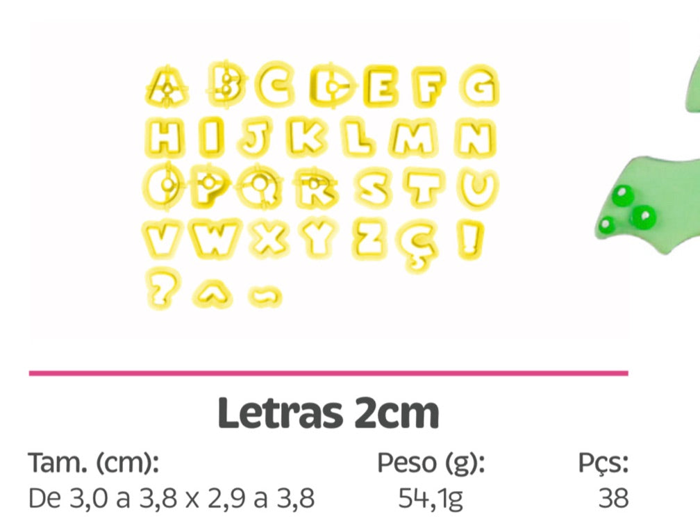 Cortantes Alfabeto 38 unidades